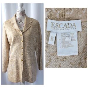 Escada Gold Brocade Button-Front Women's Jacket
